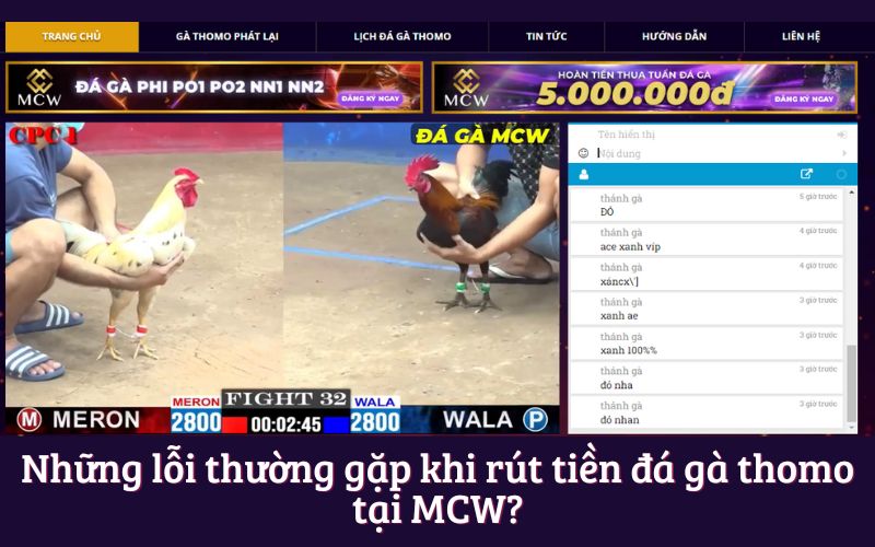 Cách Thức Rút Tiền Tài Khoản Gà Thomo Tại Trang MCW